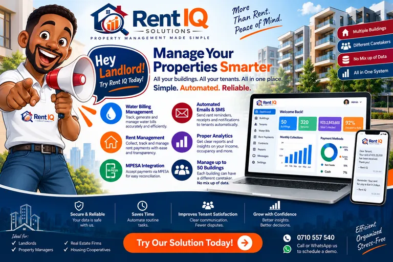Rentals software for landlords: automated SMS, water billing and M-Pesa integration